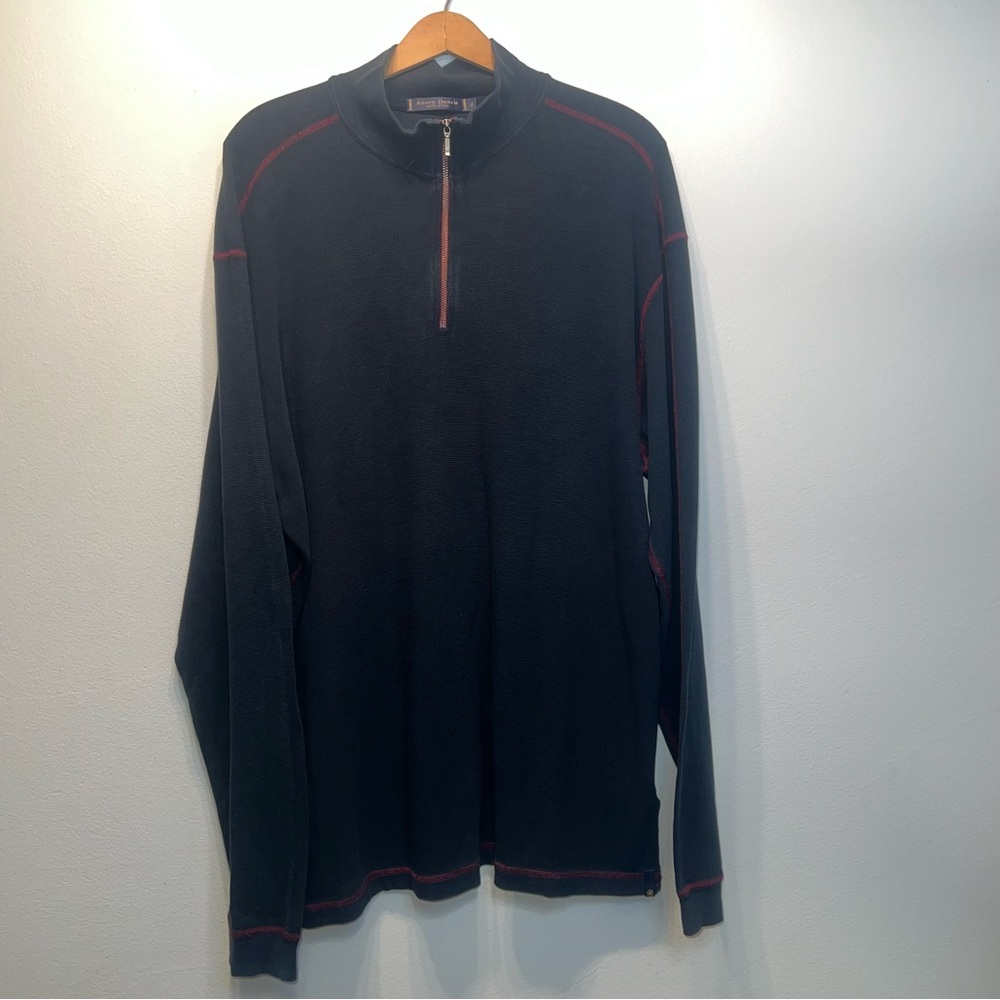 AGAVE DENIM Navy Blue Cotten Blend 1/4 Zip Shirt Sweatshirt Size XL